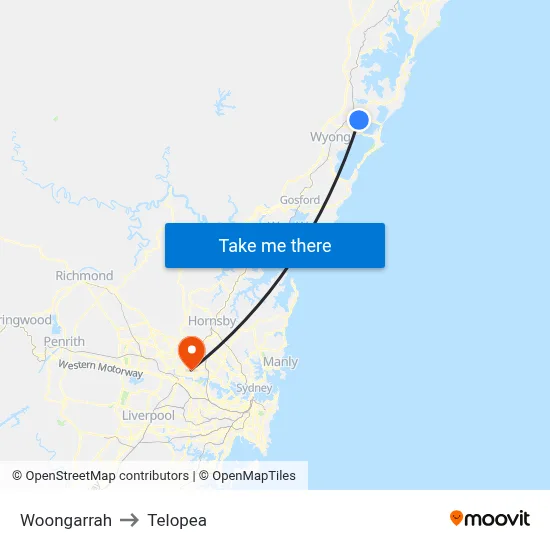 Woongarrah to Telopea map
