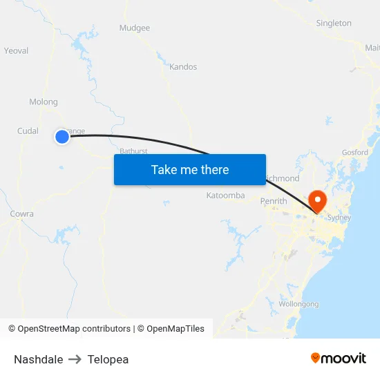 Nashdale to Telopea map