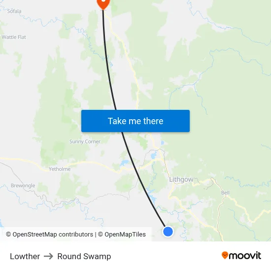 Lowther to Round Swamp map