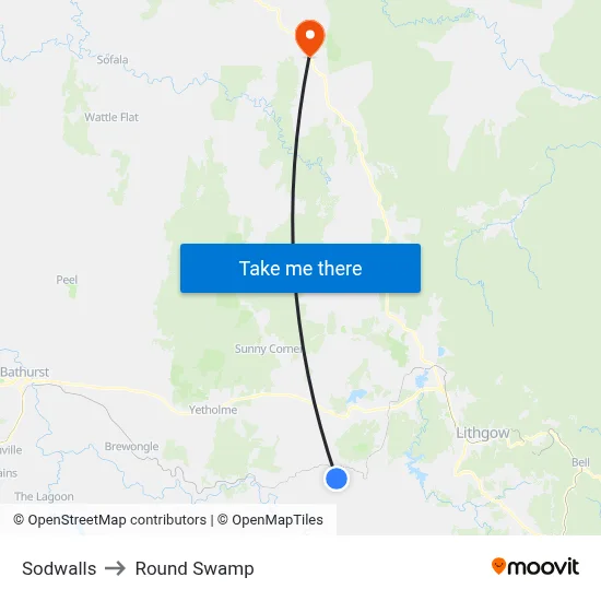 Sodwalls to Round Swamp map