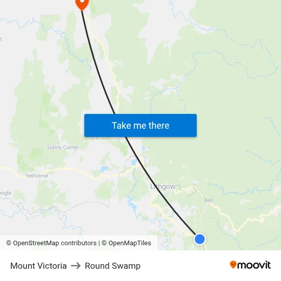 Mount Victoria to Round Swamp map