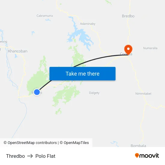 Thredbo to Polo Flat map