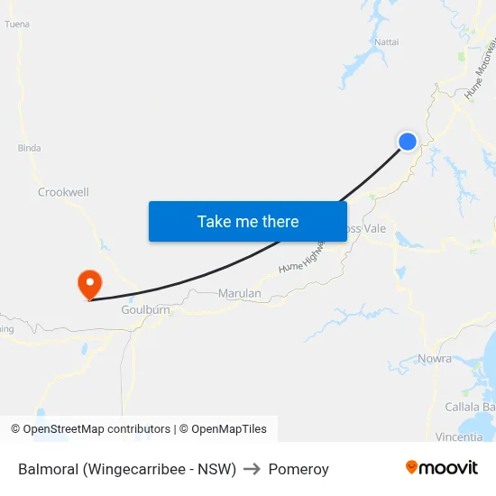 Balmoral (Wingecarribee - NSW) to Pomeroy map