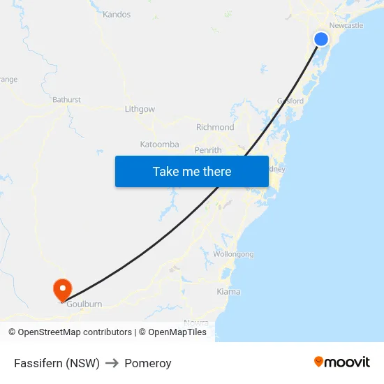 Fassifern (NSW) to Pomeroy map