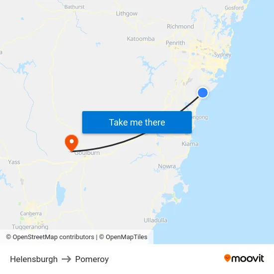 Helensburgh to Pomeroy map