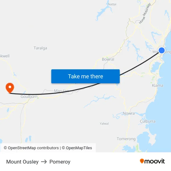 Mount Ousley to Pomeroy map