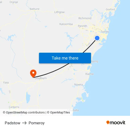 Padstow to Pomeroy map