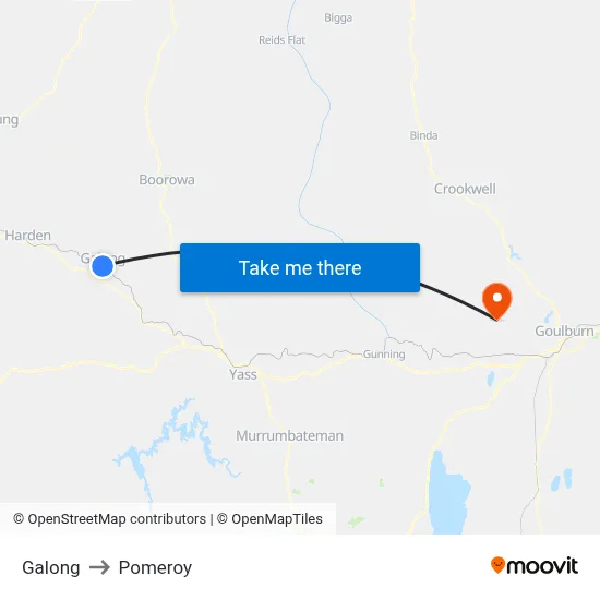 Galong to Pomeroy map