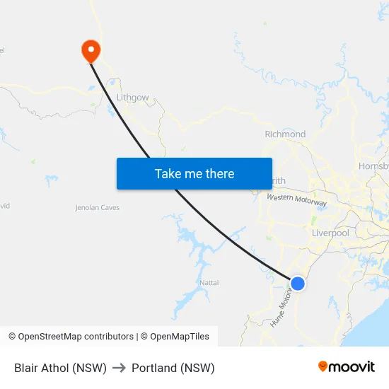 Blair Athol (NSW) to Portland (NSW) map