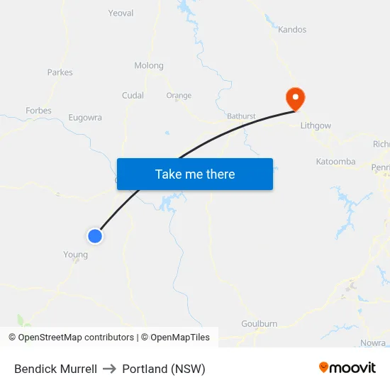 Bendick Murrell to Portland (NSW) map