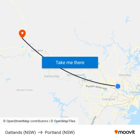 Oatlands (NSW) to Portland (NSW) map