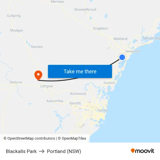 Blackalls Park to Portland (NSW) map