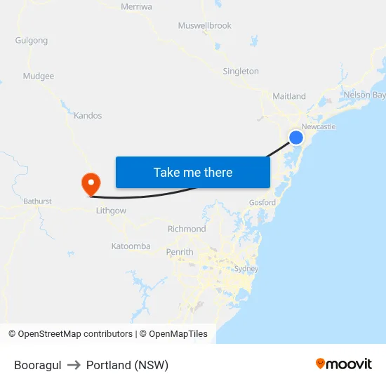 Booragul to Portland (NSW) map