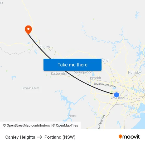 Canley Heights to Portland (NSW) map