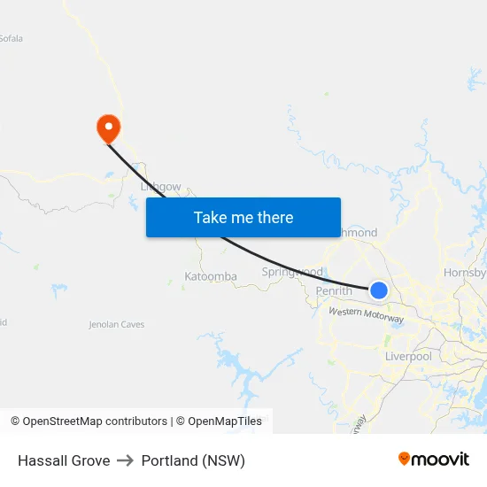 Hassall Grove to Portland (NSW) map