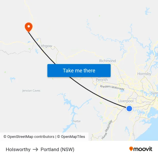 Holsworthy to Portland (NSW) map