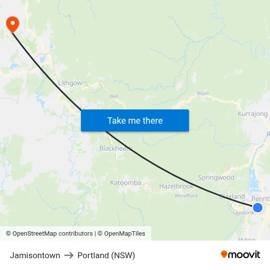Jamisontown to Portland (NSW) map