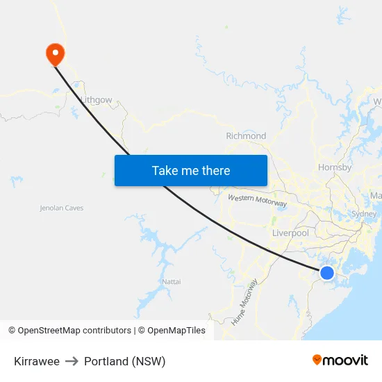 Kirrawee to Portland (NSW) map