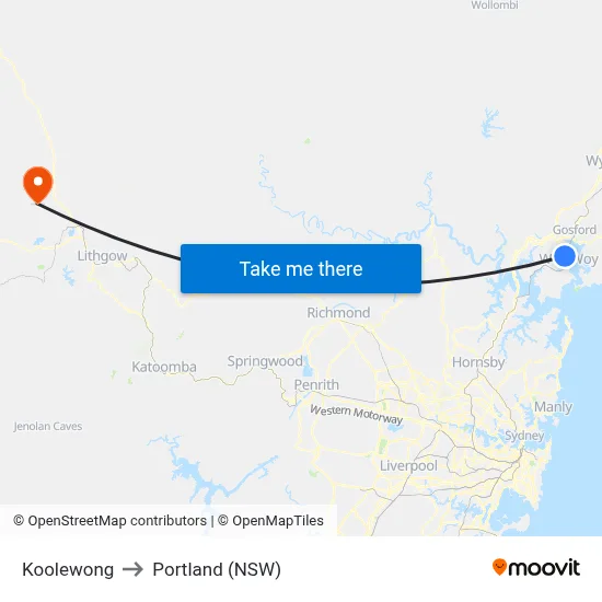 Koolewong to Portland (NSW) map