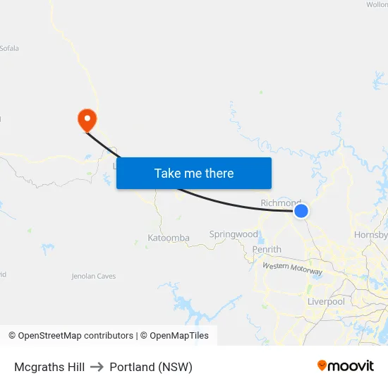 Mcgraths Hill to Portland (NSW) map