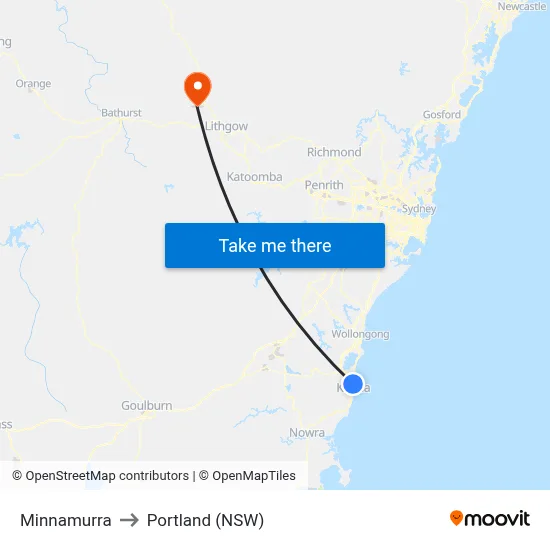 Minnamurra to Portland (NSW) map