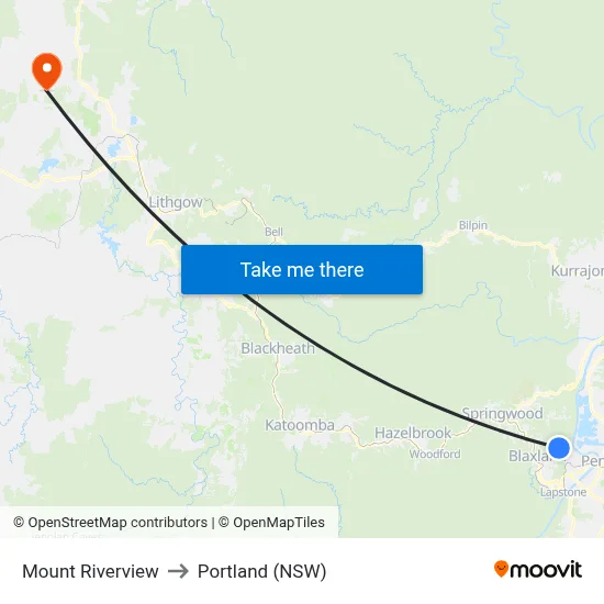 Mount Riverview to Portland (NSW) map