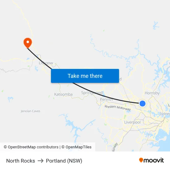 North Rocks to Portland (NSW) map