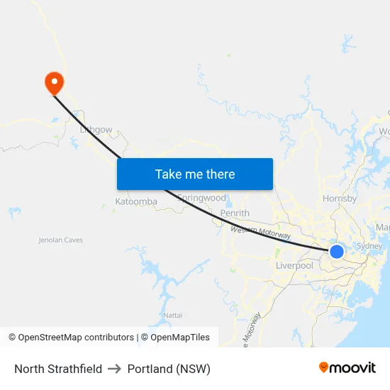 North Strathfield to Portland (NSW) map
