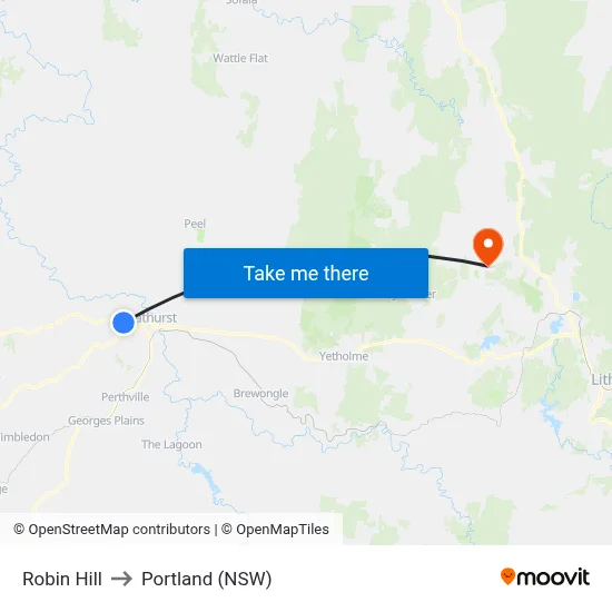 Robin Hill to Portland (NSW) map