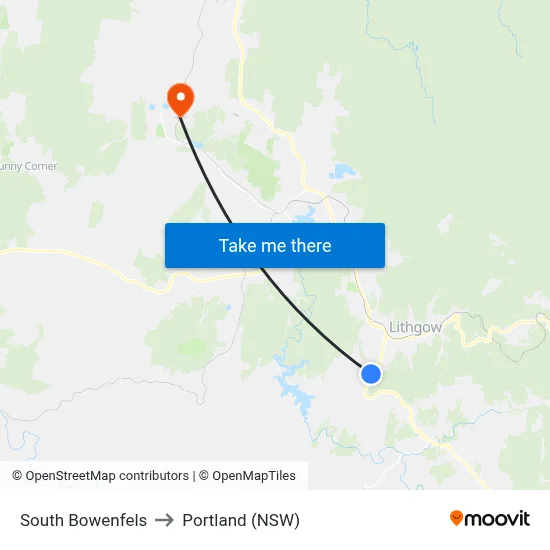 South Bowenfels to Portland (NSW) map