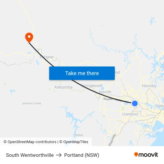 South Wentworthville to Portland (NSW) map