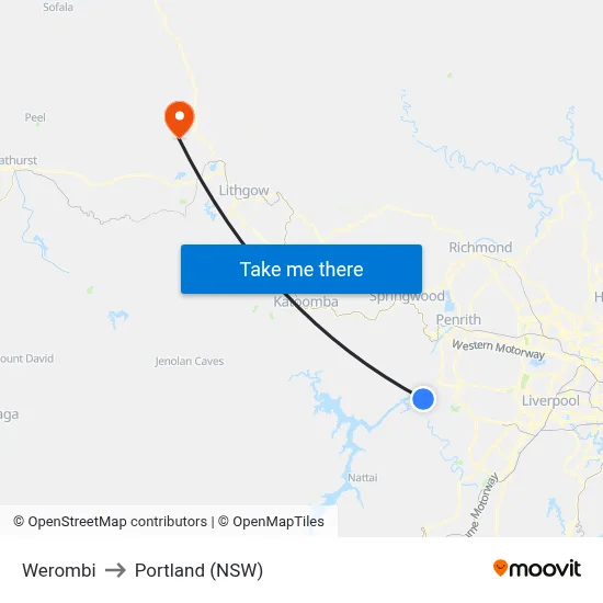 Werombi to Portland (NSW) map