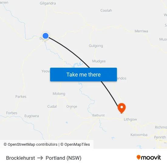 Brocklehurst to Portland (NSW) map