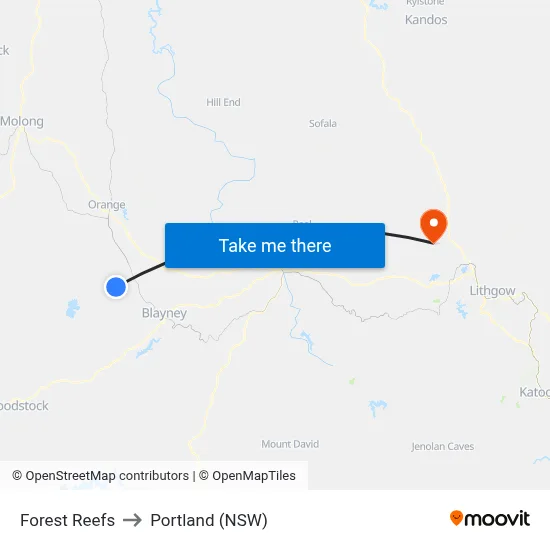 Forest Reefs to Portland (NSW) map