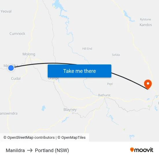 Manildra to Portland (NSW) map