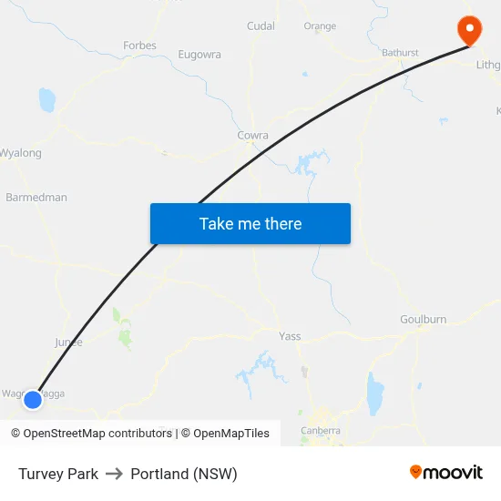Turvey Park to Portland (NSW) map