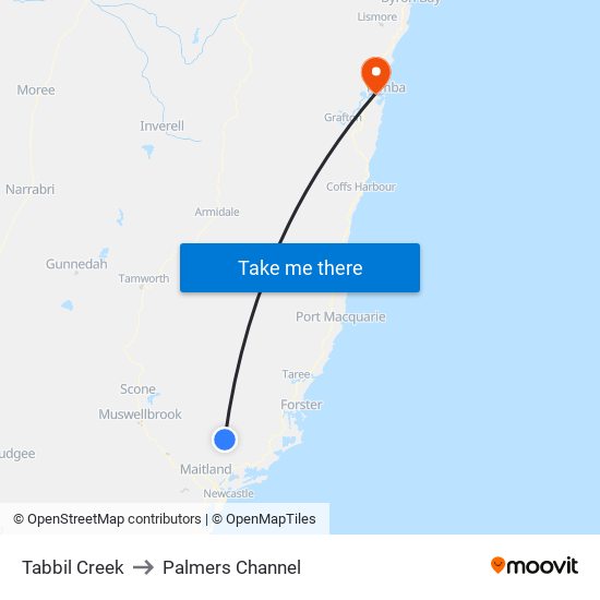 Tabbil Creek to Palmers Channel map