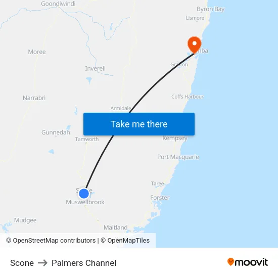 Scone to Palmers Channel map