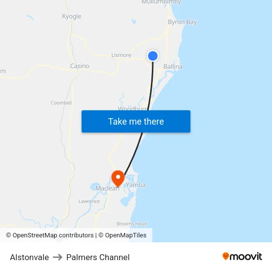 Alstonvale to Palmers Channel map