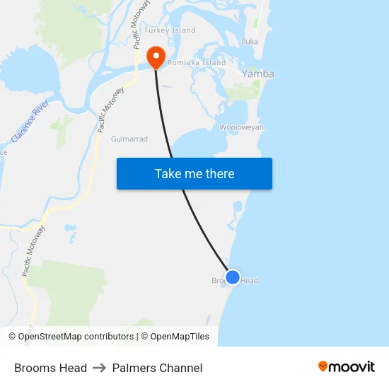 Brooms Head to Palmers Channel map