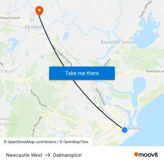 Newcastle West to Oakhampton map