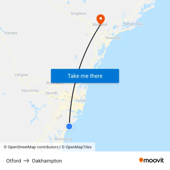 Otford to Oakhampton map