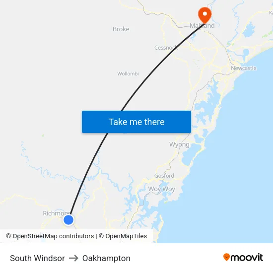 South Windsor to Oakhampton map