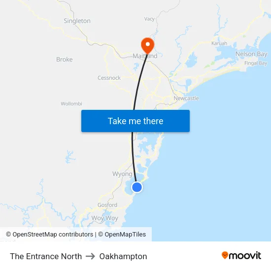The Entrance North to Oakhampton map