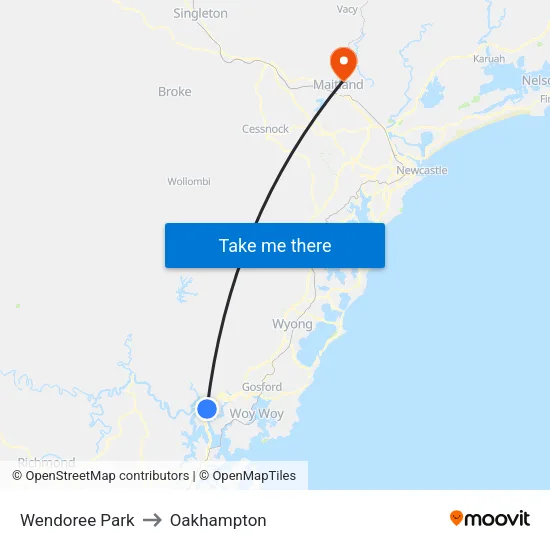 Wendoree Park to Oakhampton map