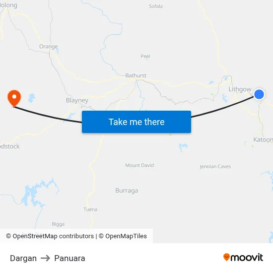 Dargan to Panuara map