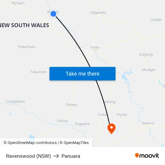 Ravenswood (NSW) to Panuara map