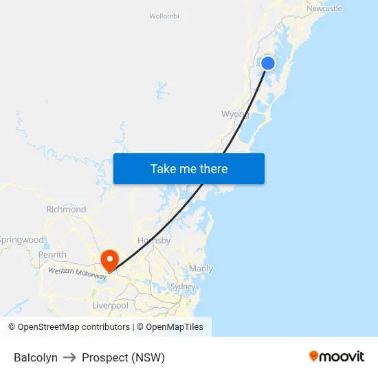 Balcolyn to Prospect (NSW) map