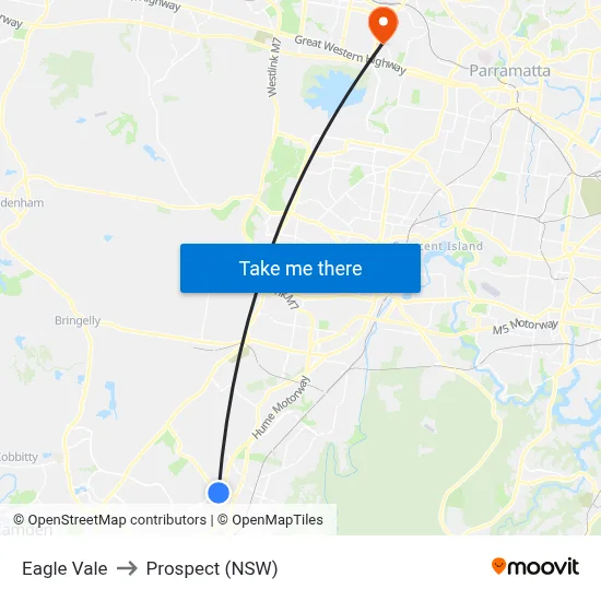 Eagle Vale to Prospect (NSW) map