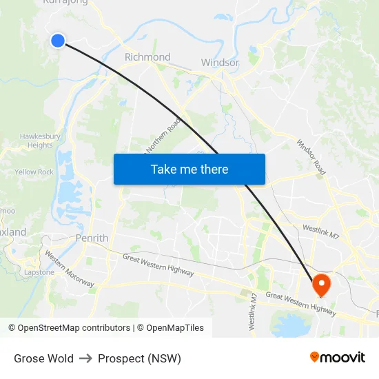 Grose Wold to Prospect (NSW) map